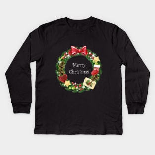 Christmas wreath Kids Long Sleeve T-Shirt